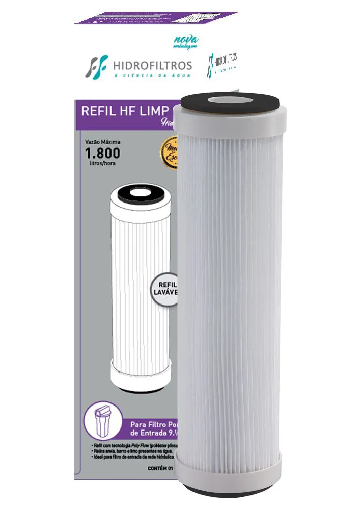 Refil Plissado Poly Flex 25 Micra 9.1/4 Hidrofiltros