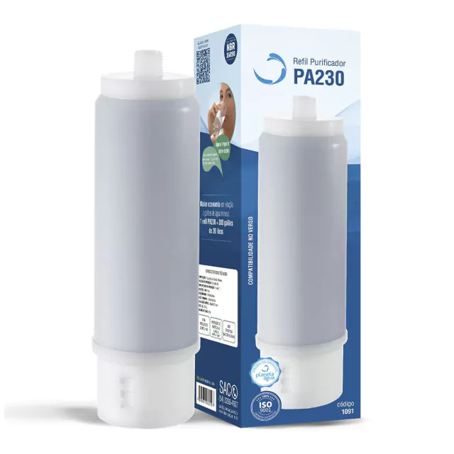 Refil Filtro Planeta Água PA230 para Purificadores 3M e Planeta Água FIT 230, FIT 230 Premium, Aqualar AP230 - Compatível
